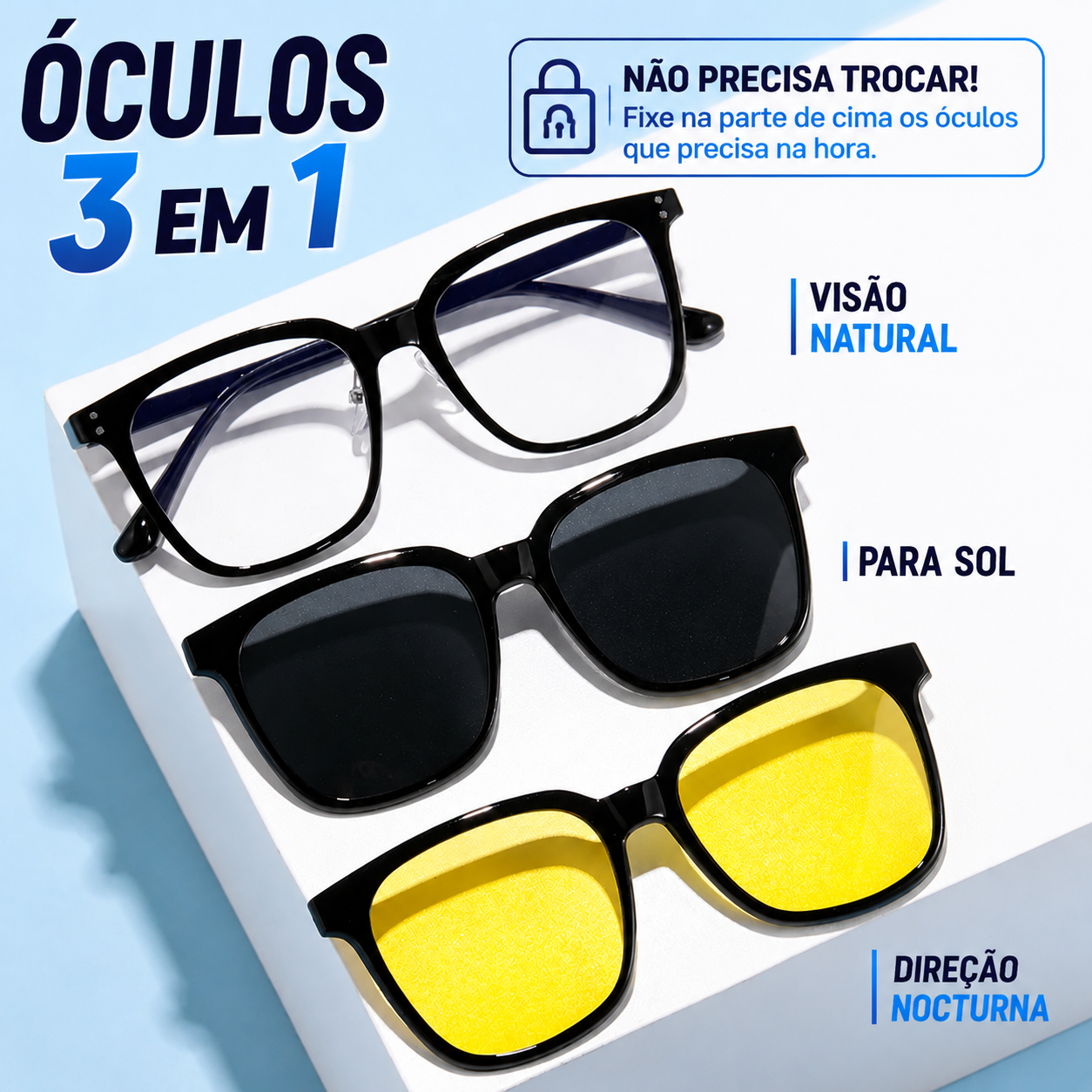Óculos 3 em 1