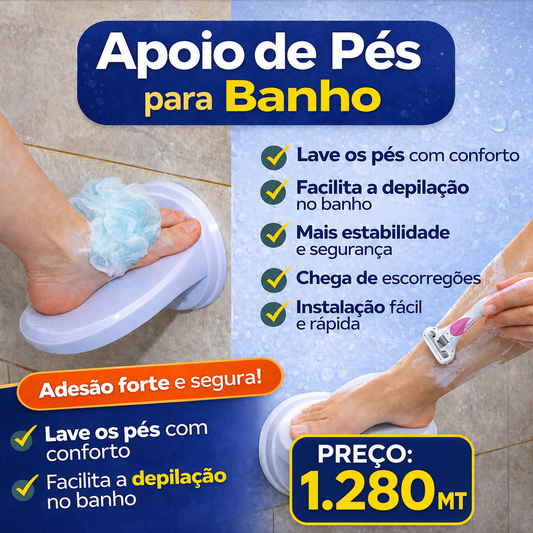 Apoio dos pes para banho