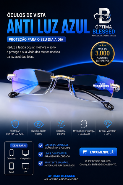LENTES DE VISTA PARA LEITURA ANTI LUZ AZUL