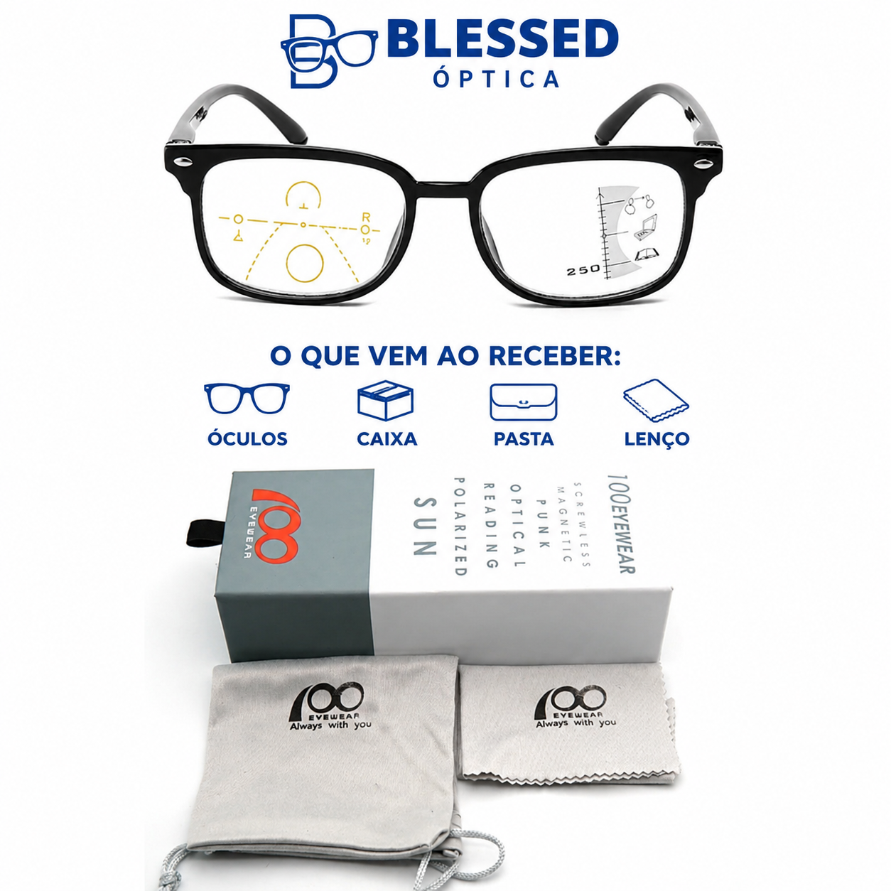 LENTES DE VISTA PROGRESSIVOS 3 EM 1