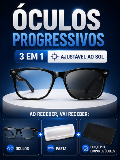 LENTES DE VISTA PROGRESSIVOS 3 EM 1
