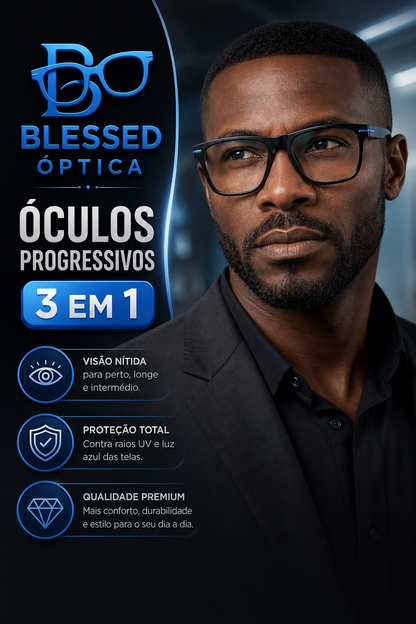 LENTES DE VISTA PROGRESSIVOS 3 EM 1