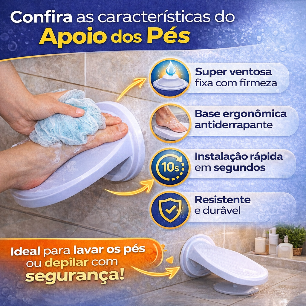 Apoio dos pes para banho