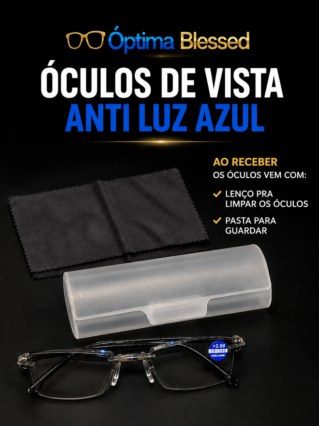 LENTES DE VISTA PARA LEITURA ANTI LUZ AZUL